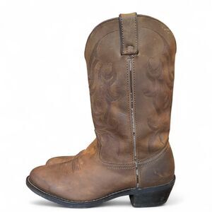 Durango Men’s 11EE Brown Leather Western Cowboy Boots 12” Pull On Wide